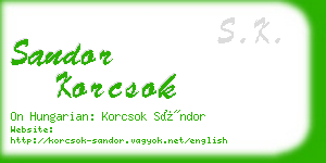 sandor korcsok business card